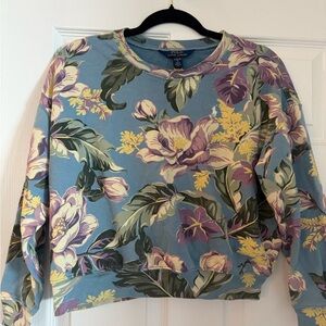Polo by Ralph Lauren Floral Crew Neck Sweater - Blue and Purple